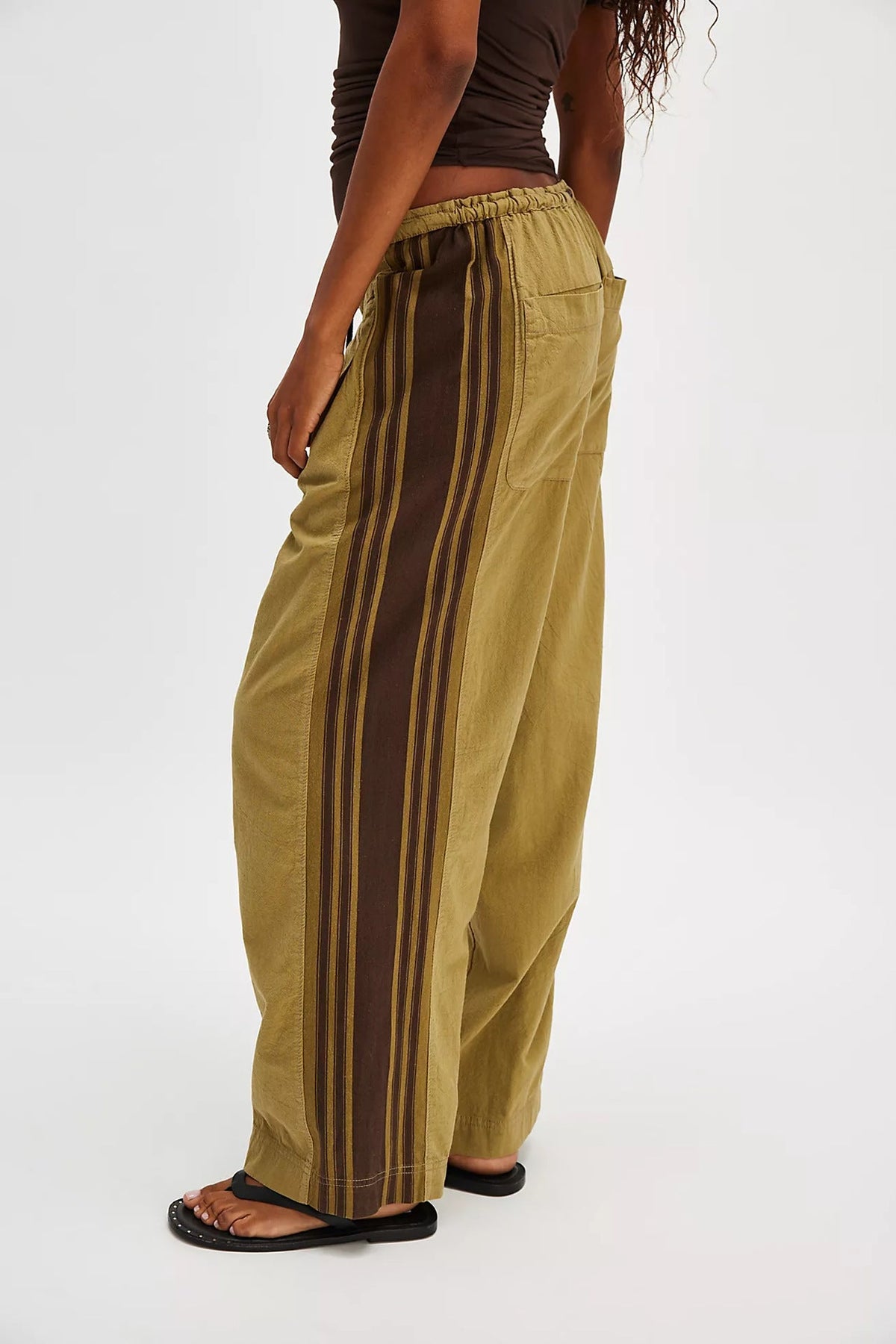Women's High Waisted Cotton Blend Joggers with Elastic Waistband