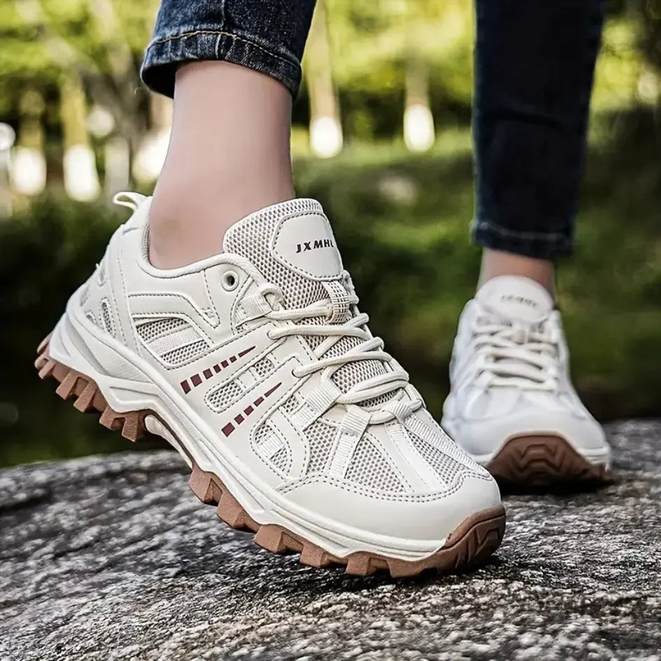 Men's Women's Hiking Shoes with Breathable Mesh Leather and Anti Slip Sole