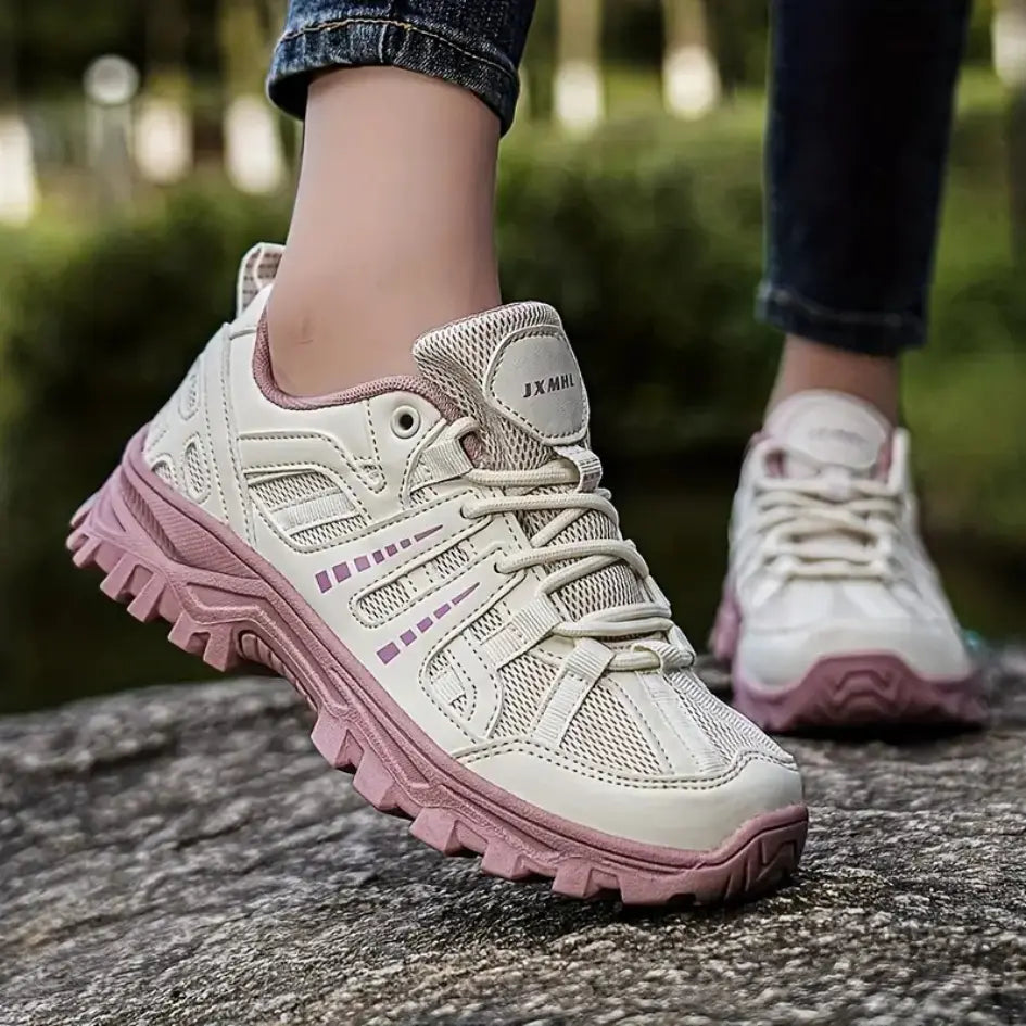 Men's Women's Hiking Shoes with Breathable Mesh Leather and Anti Slip Sole