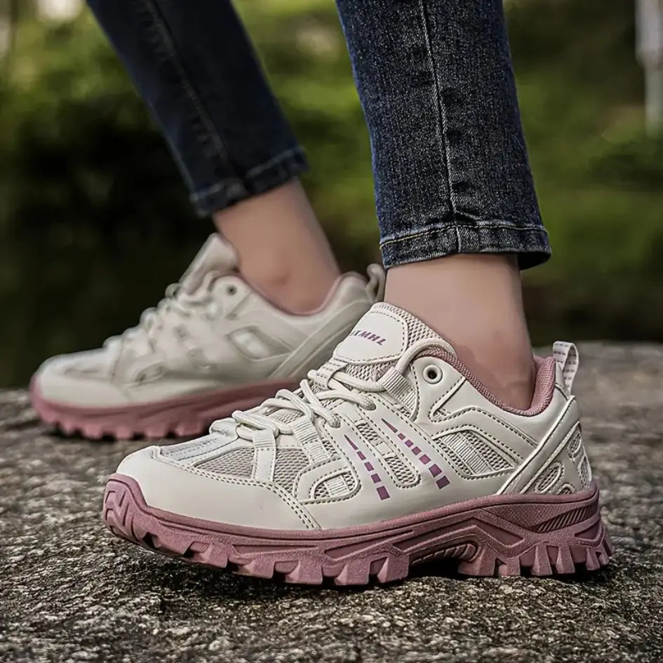 Men's Women's Hiking Shoes with Breathable Mesh Leather and Anti Slip Sole
