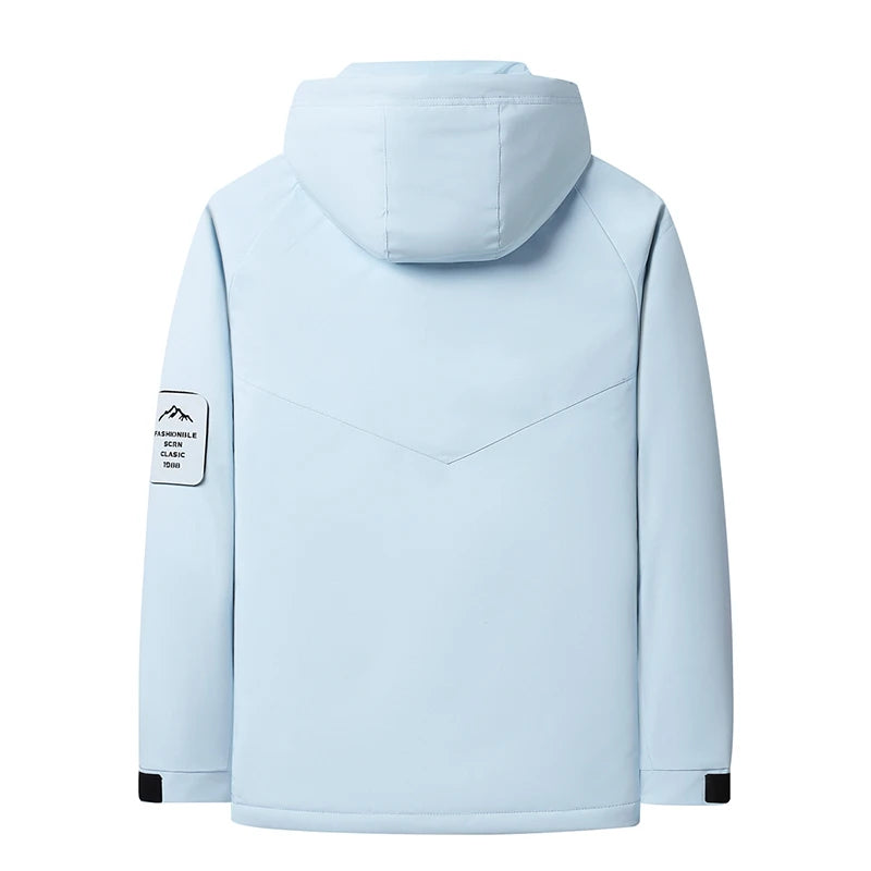Unisex Padded Jacket with Hood Windproof Design and Zip Closure