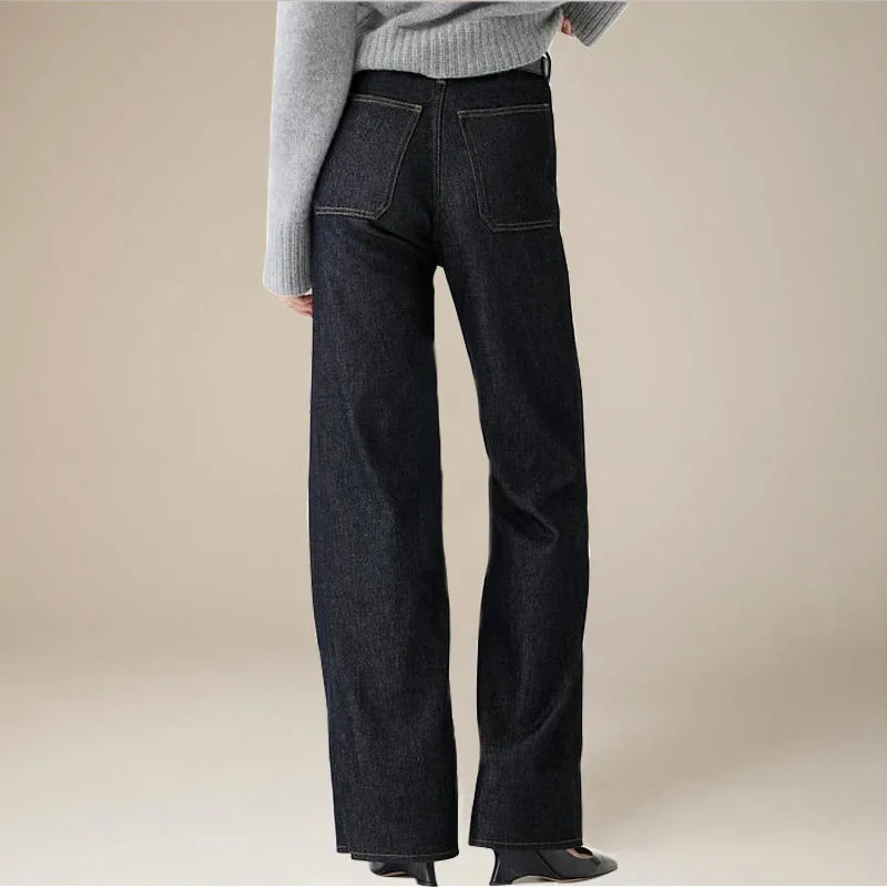 Women's High Waisted Wide Leg Stretch Jeans with Front Pockets