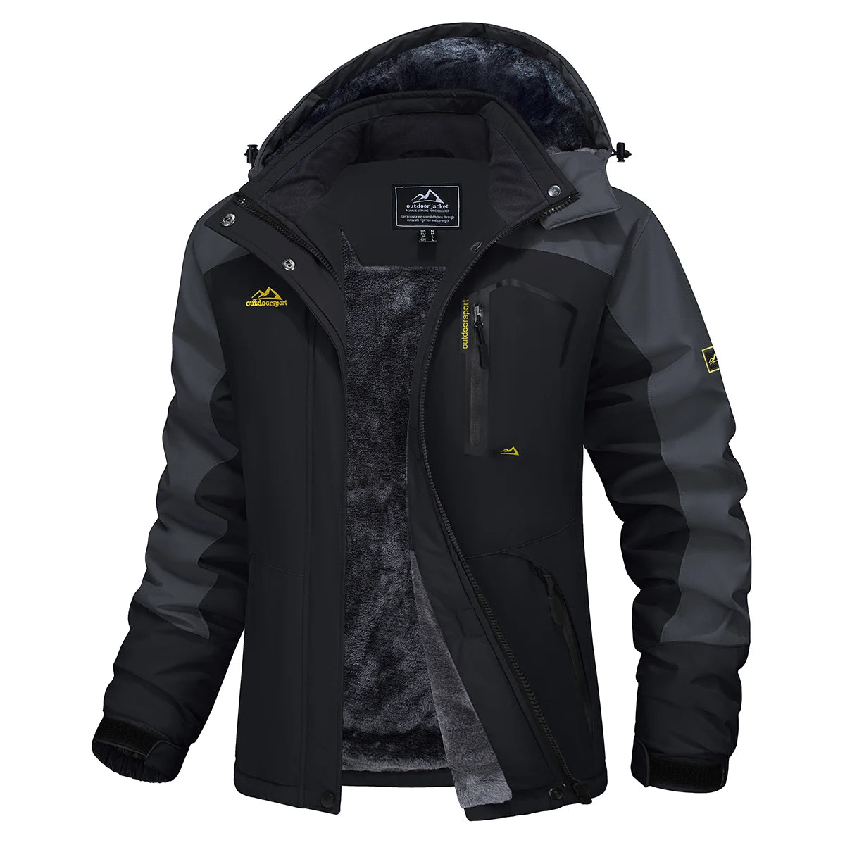 Women's Ski Jacket with Fleece Lining Windproof Design and Zip Closure