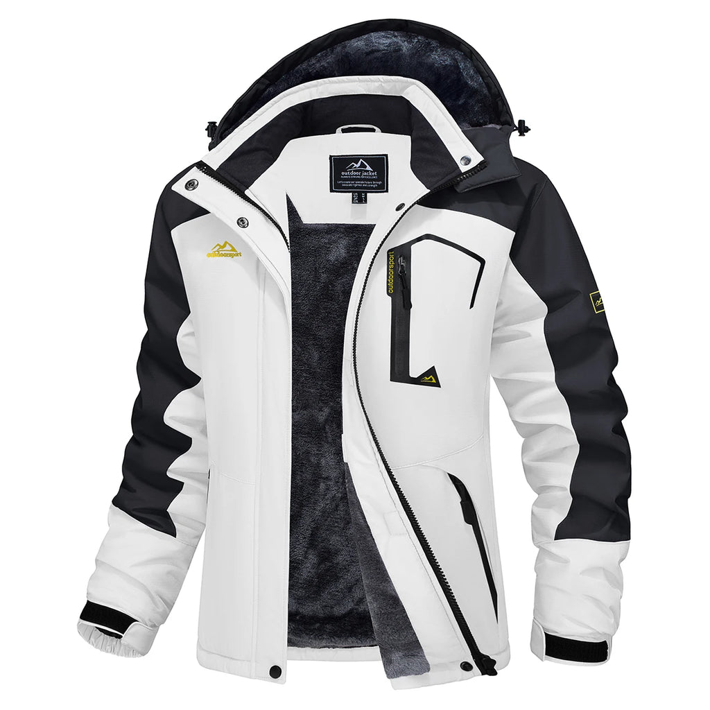 Women's Ski Jacket with Fleece Lining Windproof Design and Zip Closure