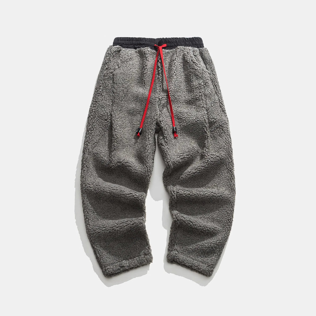 Men's Fleece Sweatpants with Relaxed Fit and Elastic Drawstring Waist