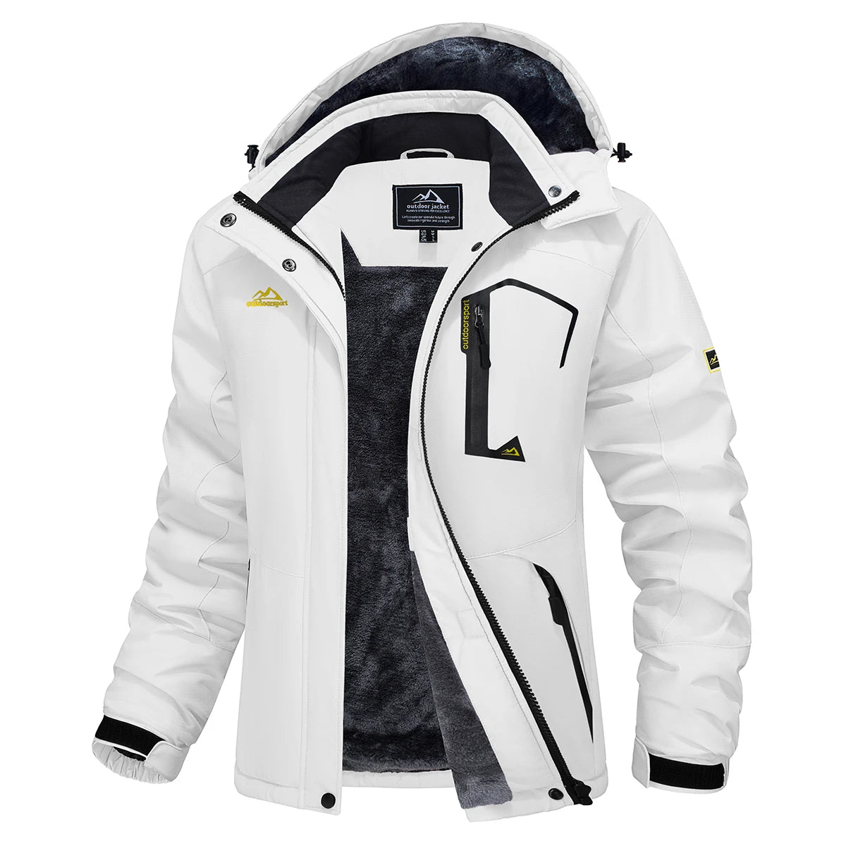 Women's Ski Jacket with Fleece Lining Windproof Design and Zip Closure
