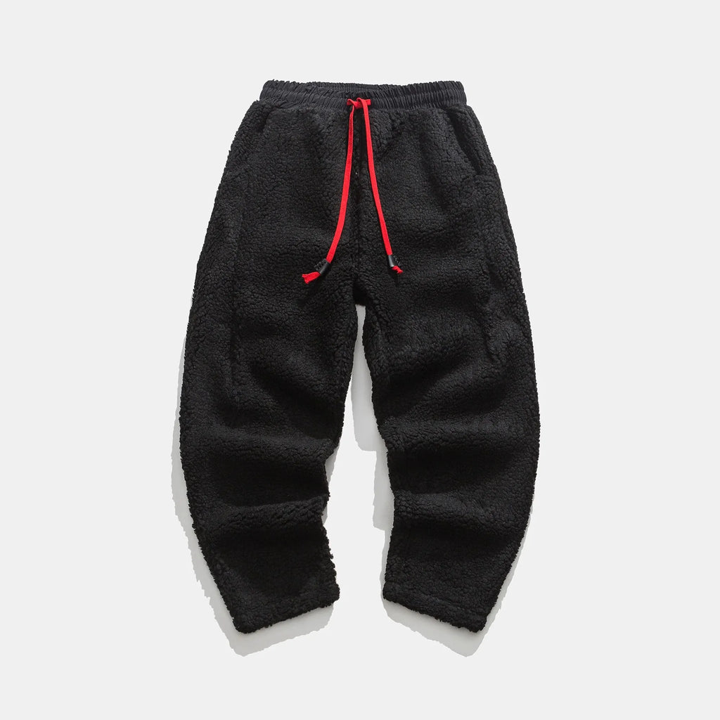 Men's Fleece Sweatpants with Relaxed Fit and Elastic Drawstring Waist