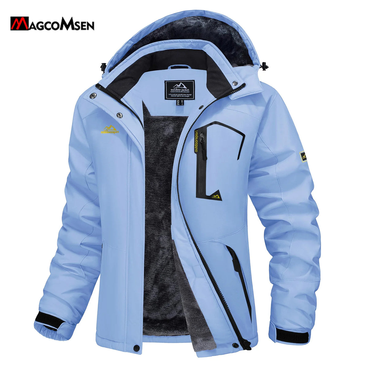 Women's Ski Jacket with Fleece Lining Windproof Design and Zip Closure