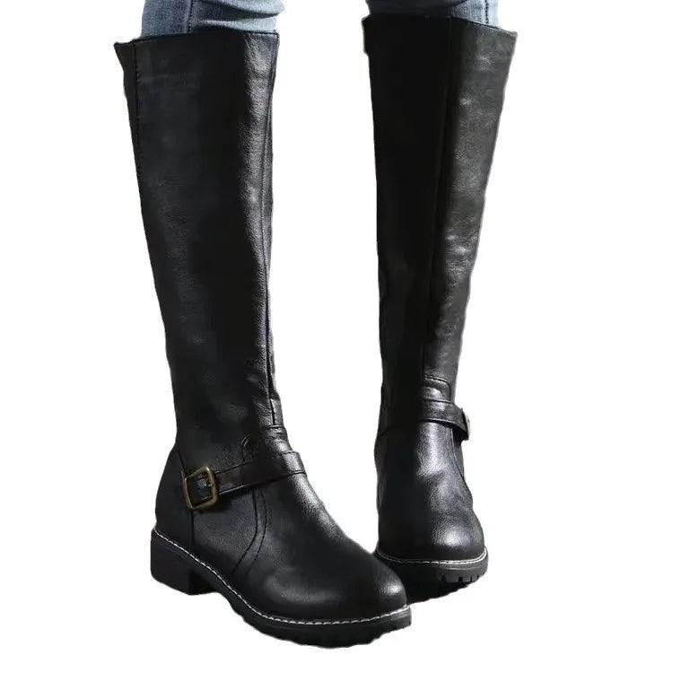 Women's Arch Support Tall Boots featuring Wide Toe Box Non Slip Sole and Side Zip
