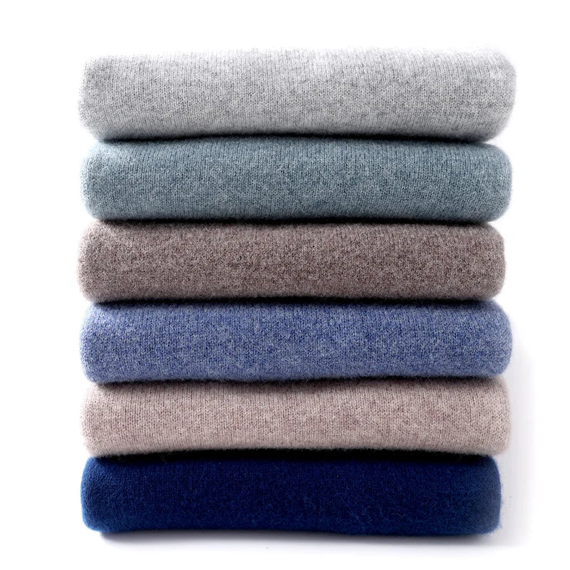 Men's Merino Wool Sweater with Soft Crewneck Ribbed Trim and Regular Fit