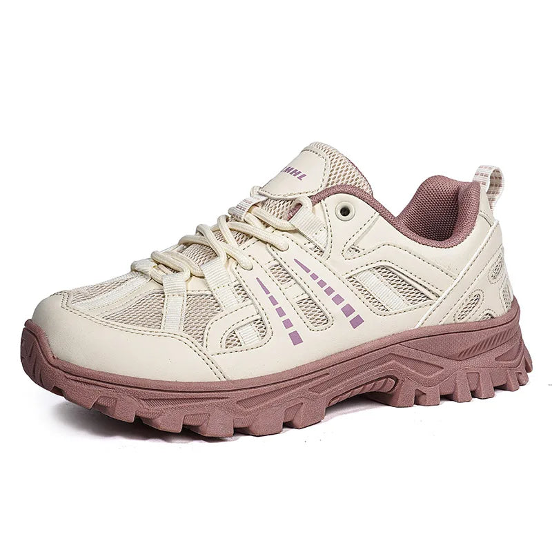 Men's Women's Hiking Shoes with Breathable Mesh Leather and Anti Slip Sole