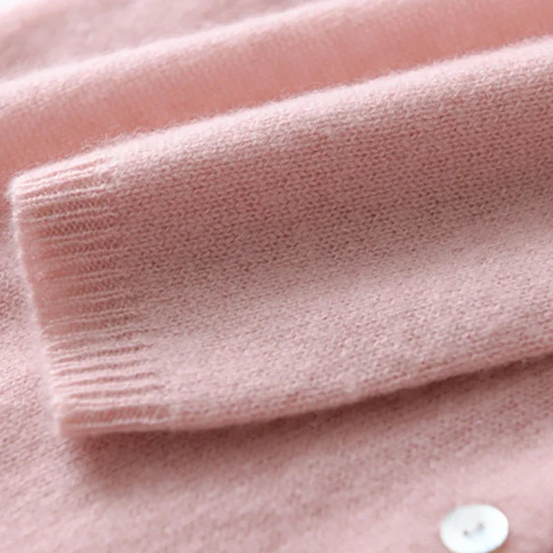 Women's Asymmetric Button Cashmere Blend Sweater with Long Sleeves
