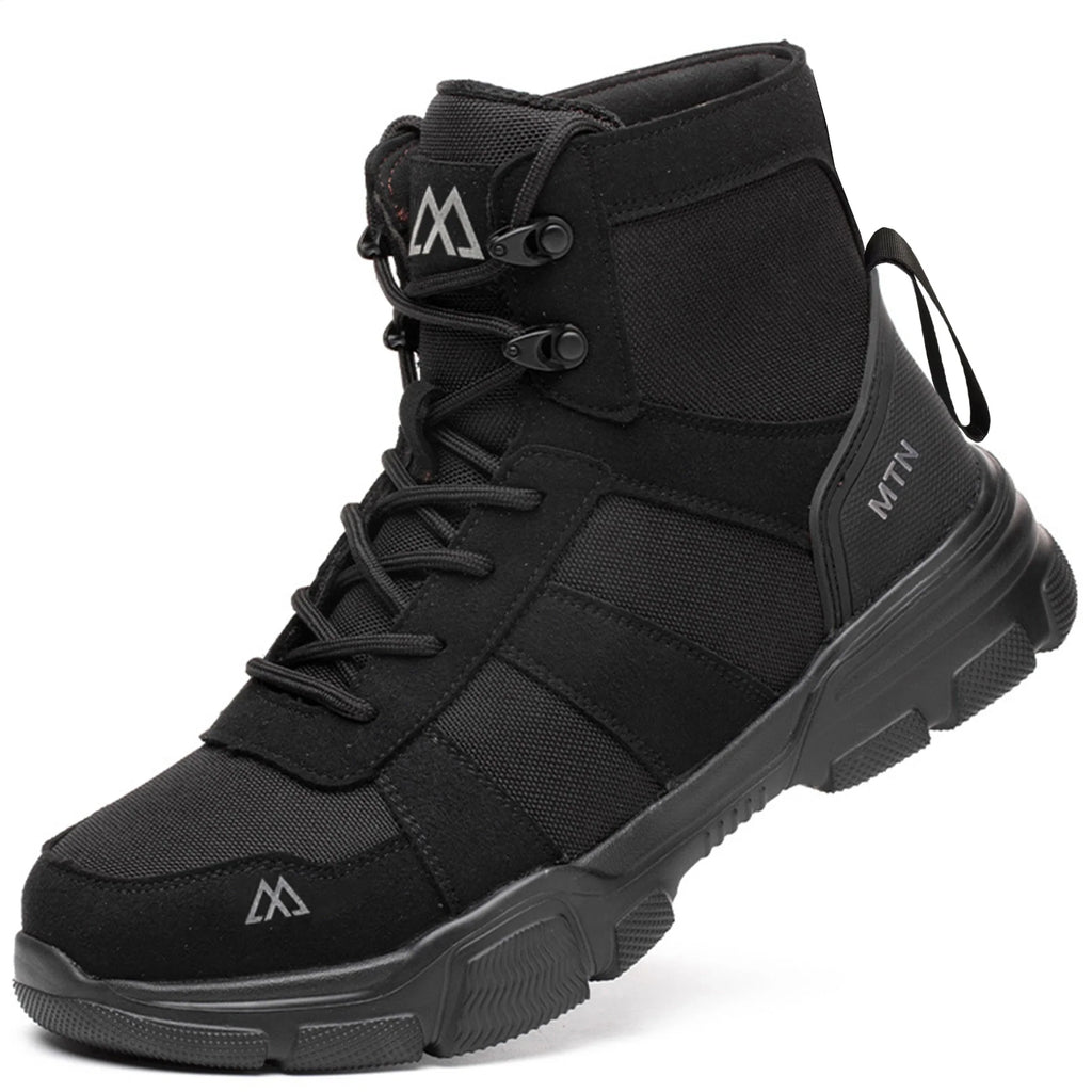 Men's Steel Toe Safety Boots with Water Repellent Leather and Puncture Resistant Sole