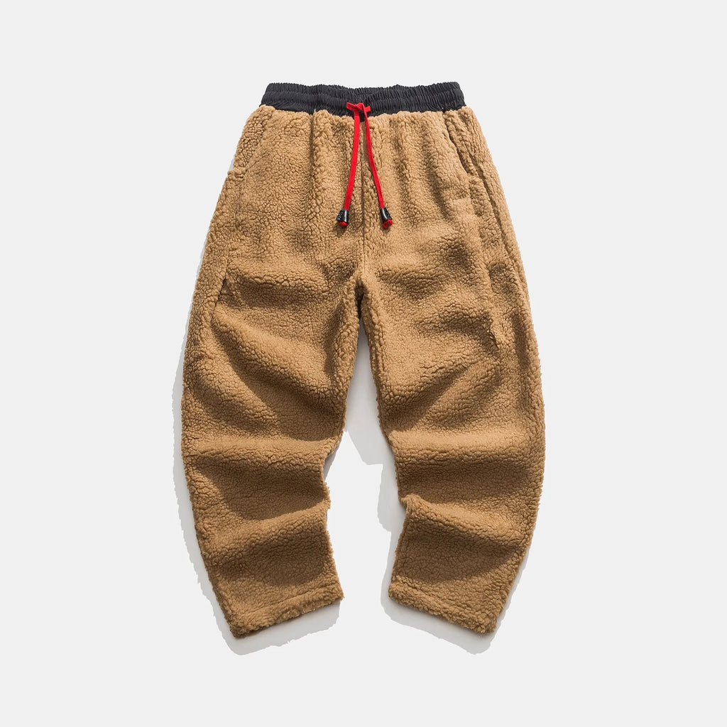 Men's Fleece Sweatpants with Relaxed Fit and Elastic Drawstring Waist