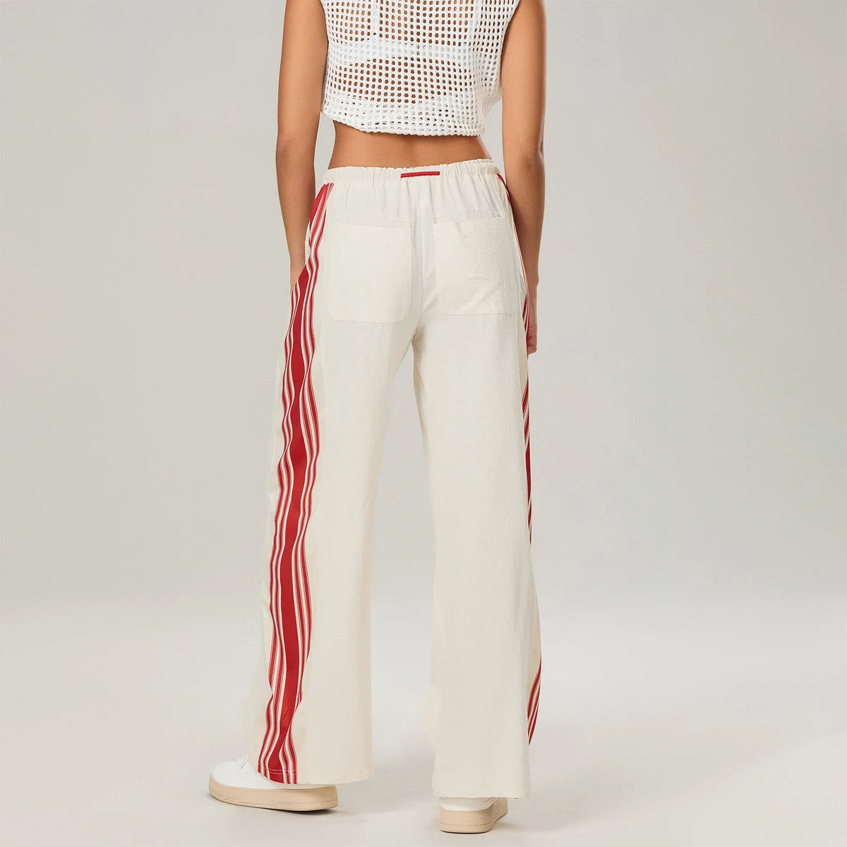 Women's High Waisted Cotton Blend Joggers with Elastic Waistband