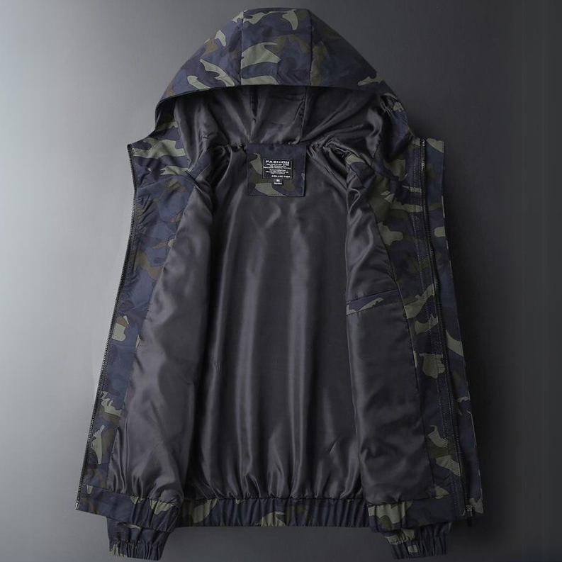 Men's Water Resistant Jacket with Hood Full Zip and Soft Warm Interior