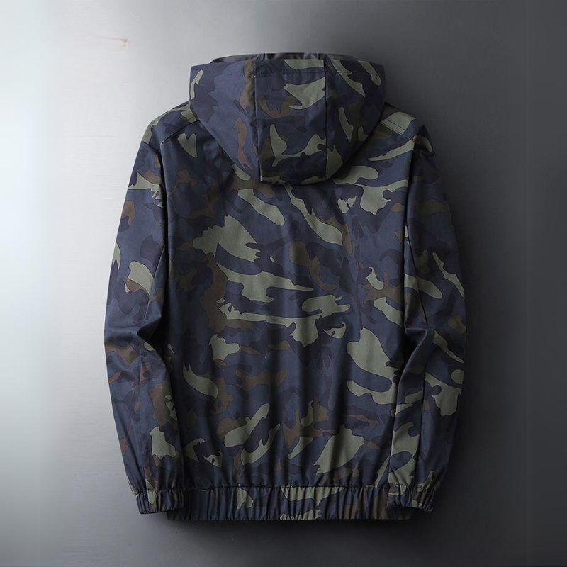 Men's Water Resistant Jacket with Hood Full Zip and Soft Warm Interior
