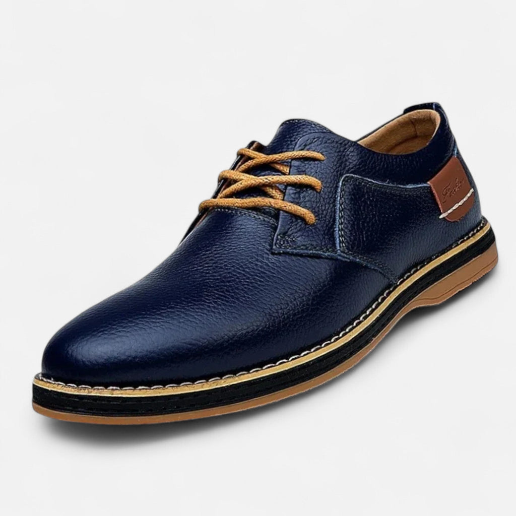 Men's Genuine Leather Shoes with Handmade Stitching and Classic Design