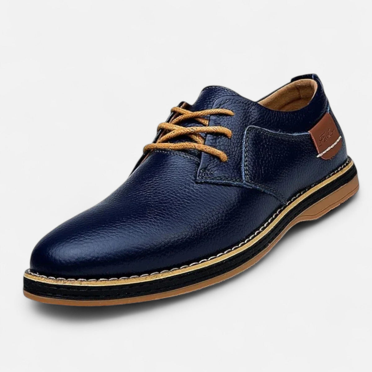 Men's Handmade Leather Shoes with Classic Stitching and Timeless Style