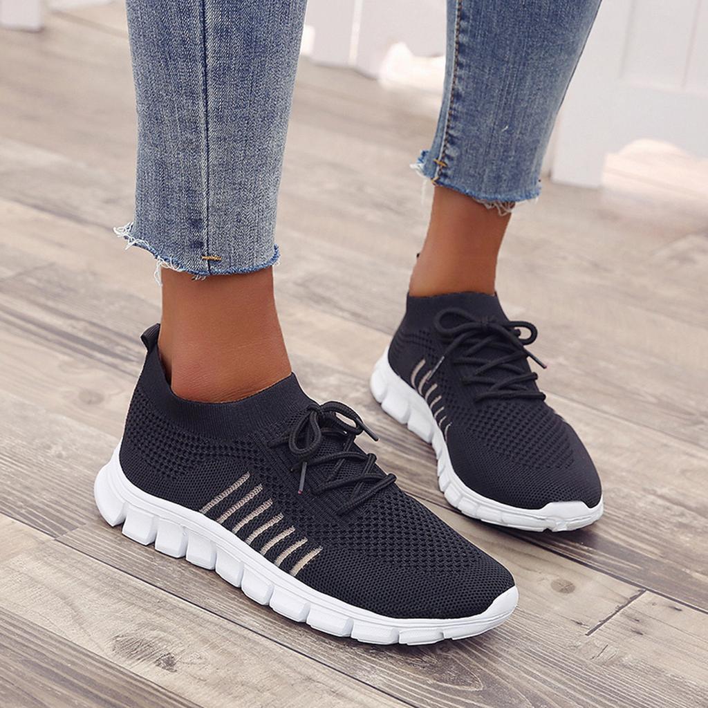 Women's Walking Shoes with Breathable Mesh Upper and Slip On Design