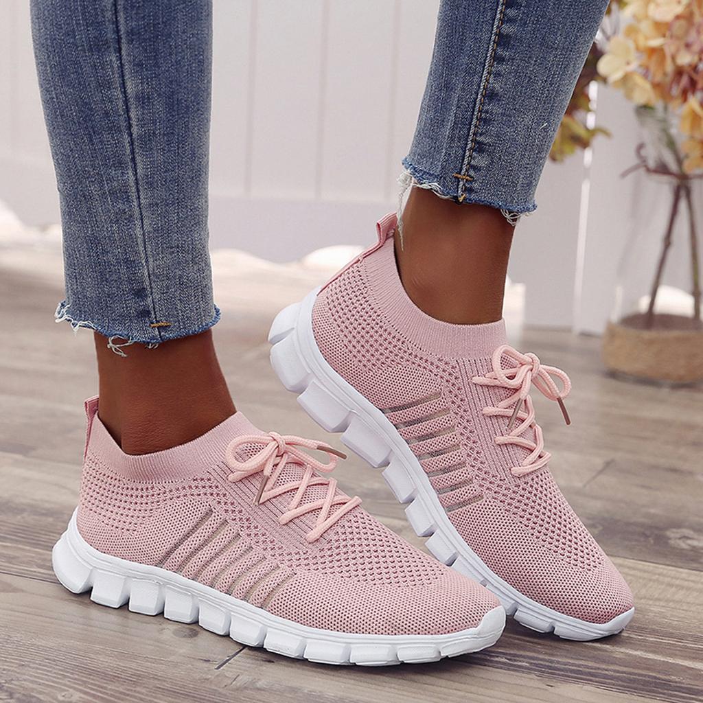 Women's Walking Shoes with Breathable Mesh Upper and Slip On Design