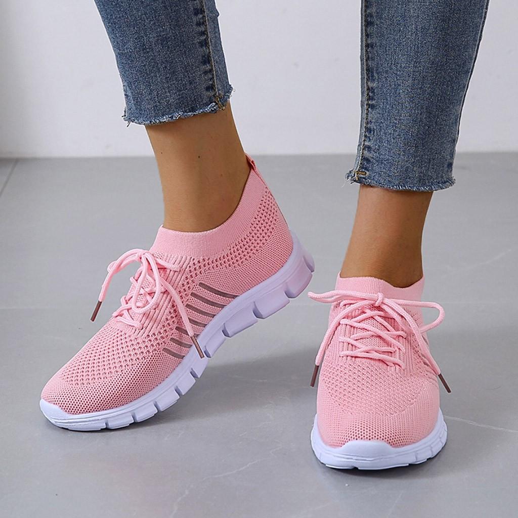 Women's Walking Shoes with Breathable Mesh Upper and Slip On Design