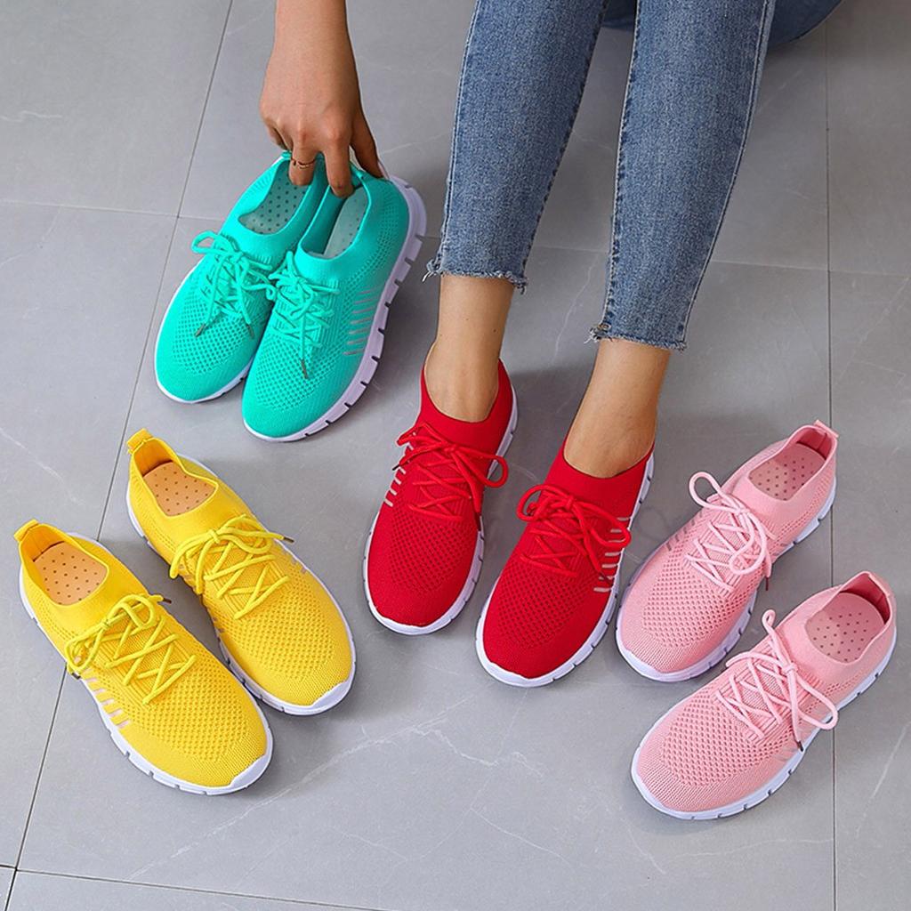 Women's Walking Shoes with Breathable Mesh Upper and Slip On Design
