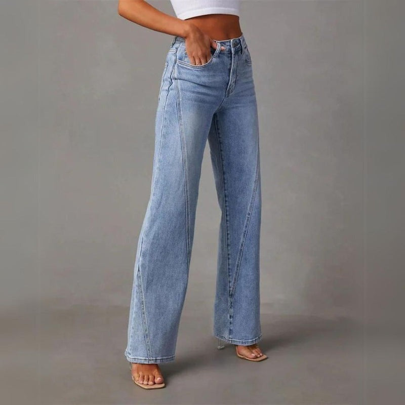 Women's High Waisted Wide Leg Jeans with Elongating Silhouette