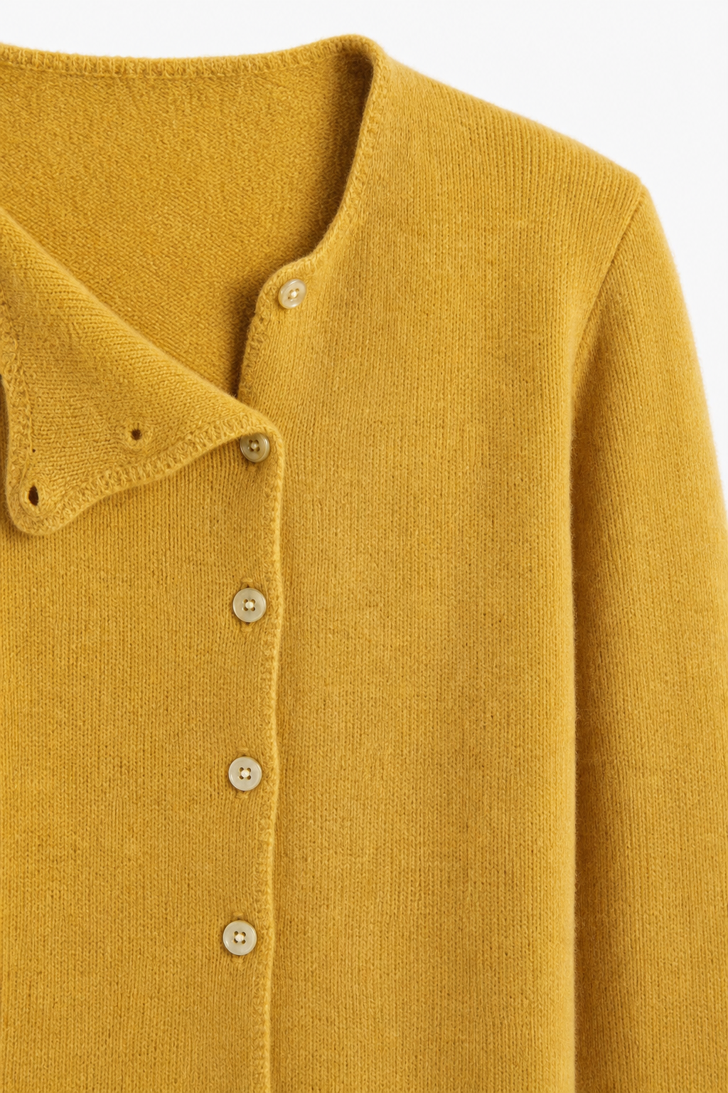Women's Asymmetric Button Cashmere Blend Sweater with Long Sleeves