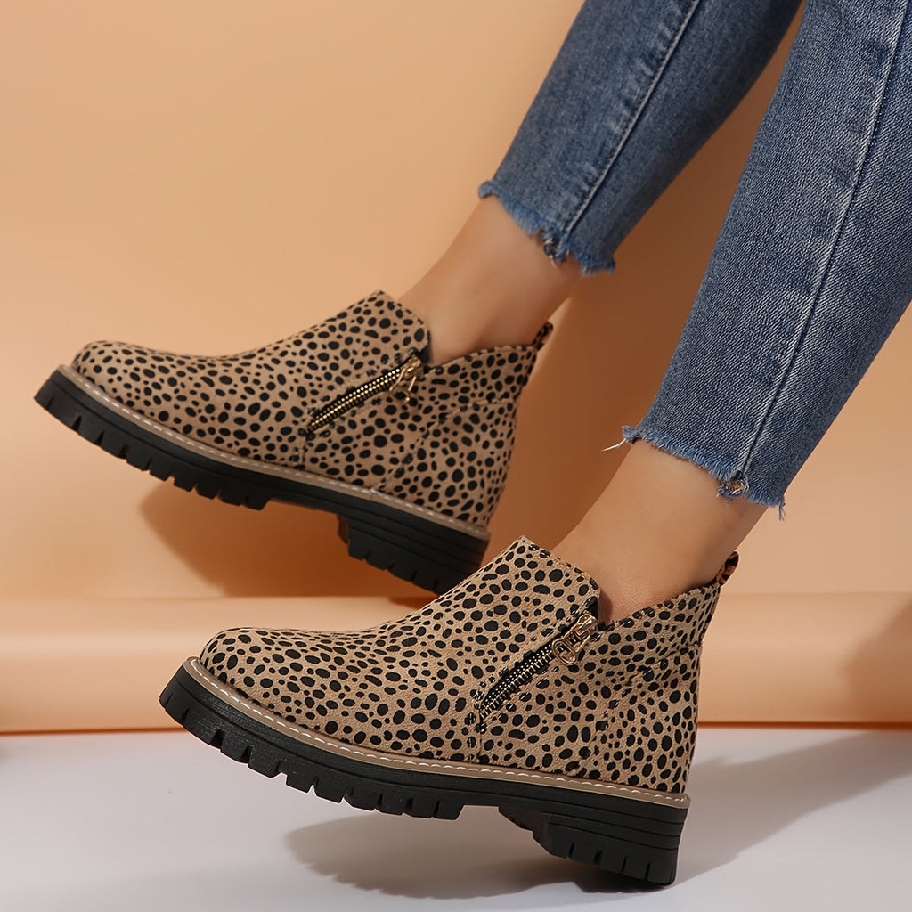 Women's Ankle Boots with Non Slip Grip Arch Support and Side Zipper