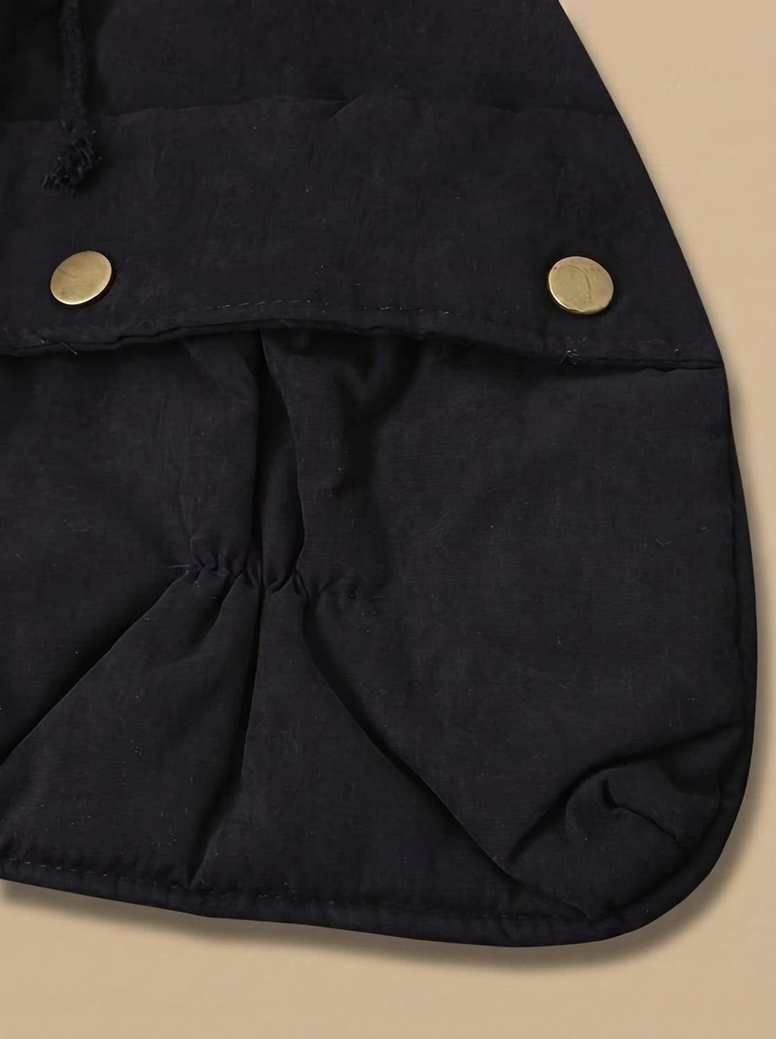 Women's Parka with Faux Fur Collar Drawstring Waist and Zip Button Closure