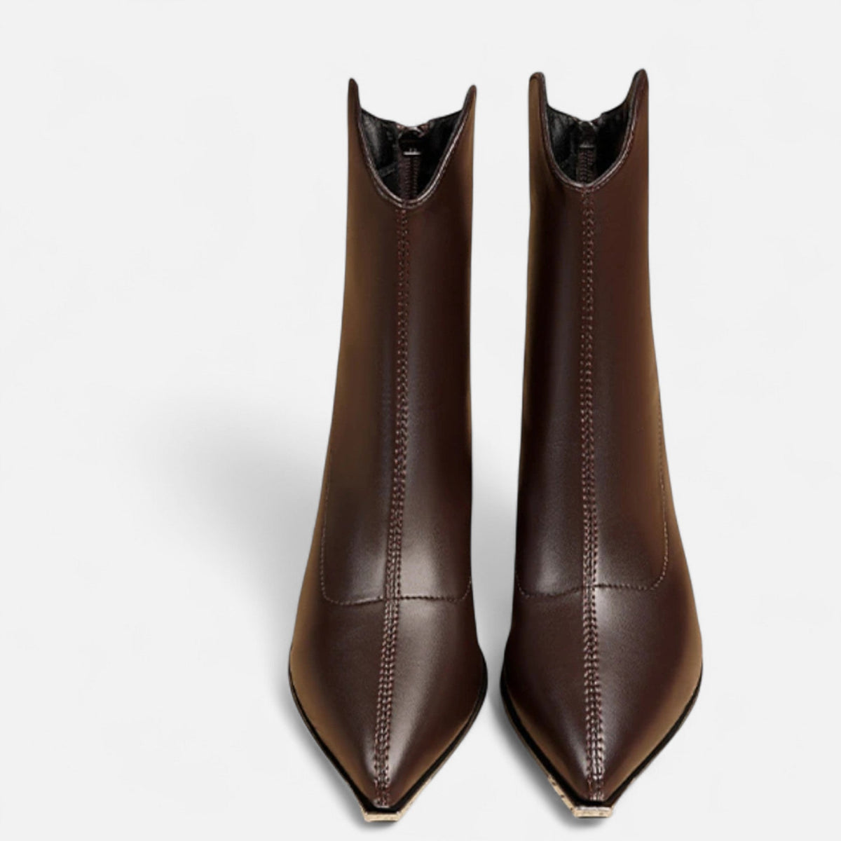 Women's Chelsea Boots with Pointed Toe High Heel and Zipper Closure