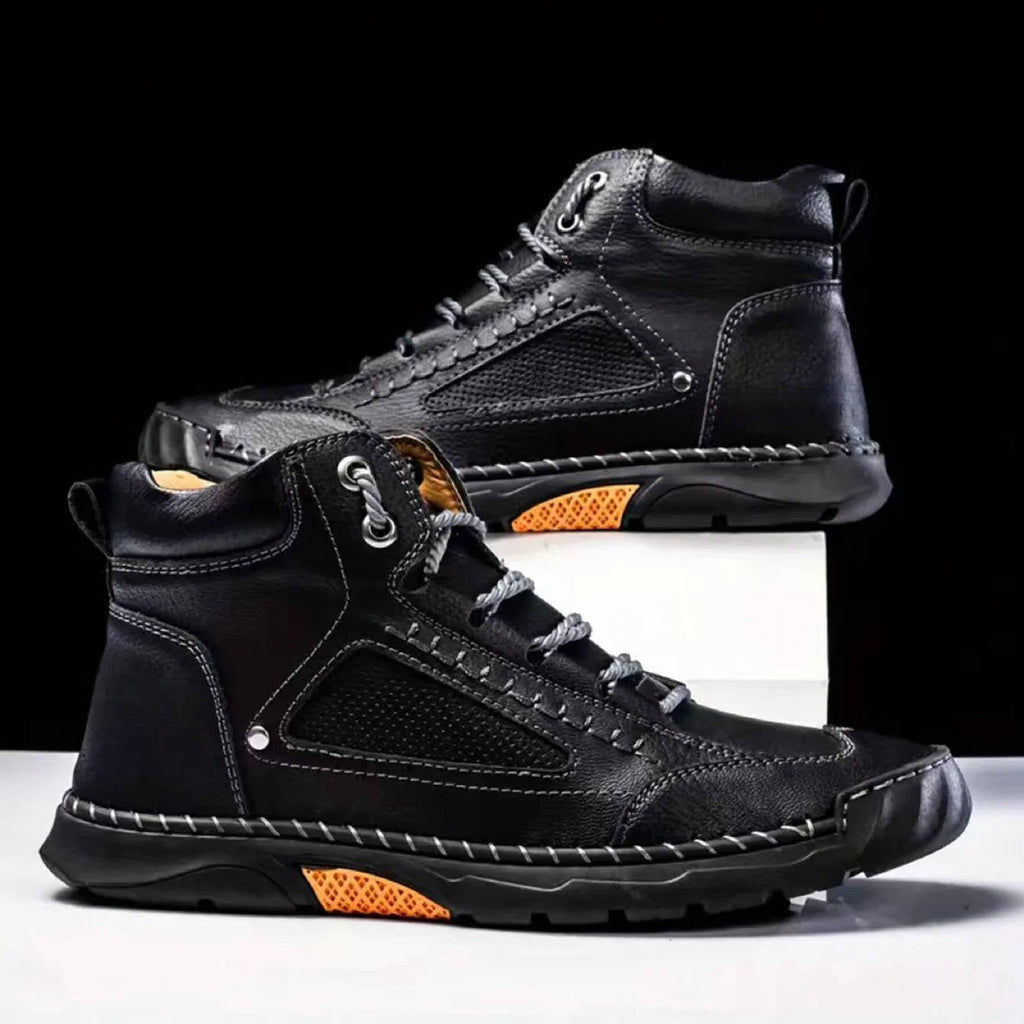 Men's Leather Hiking Boots with Waterproof Design and Arch Support Insole