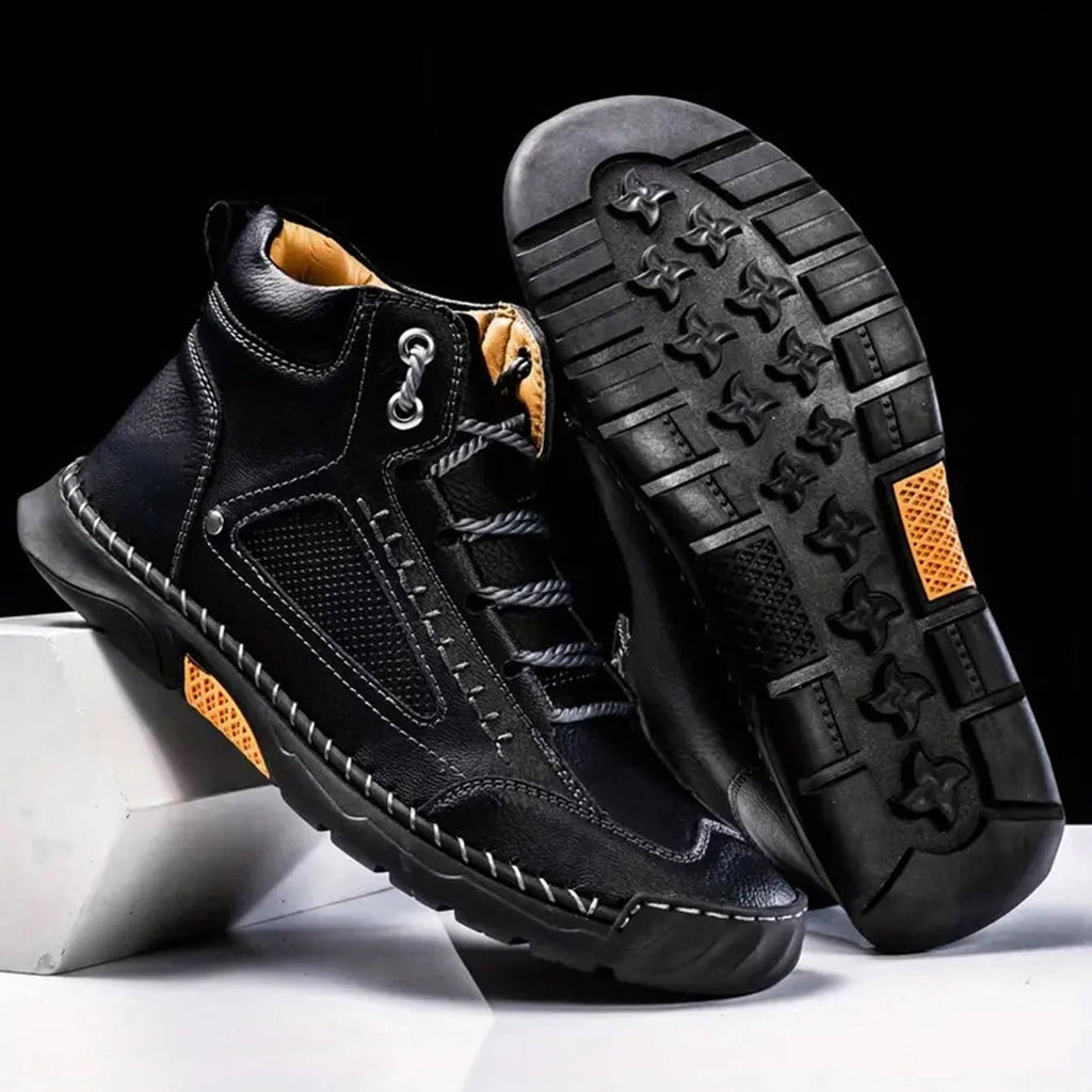 Men's Leather Hiking Boots with Waterproof Design and Arch Support Insole