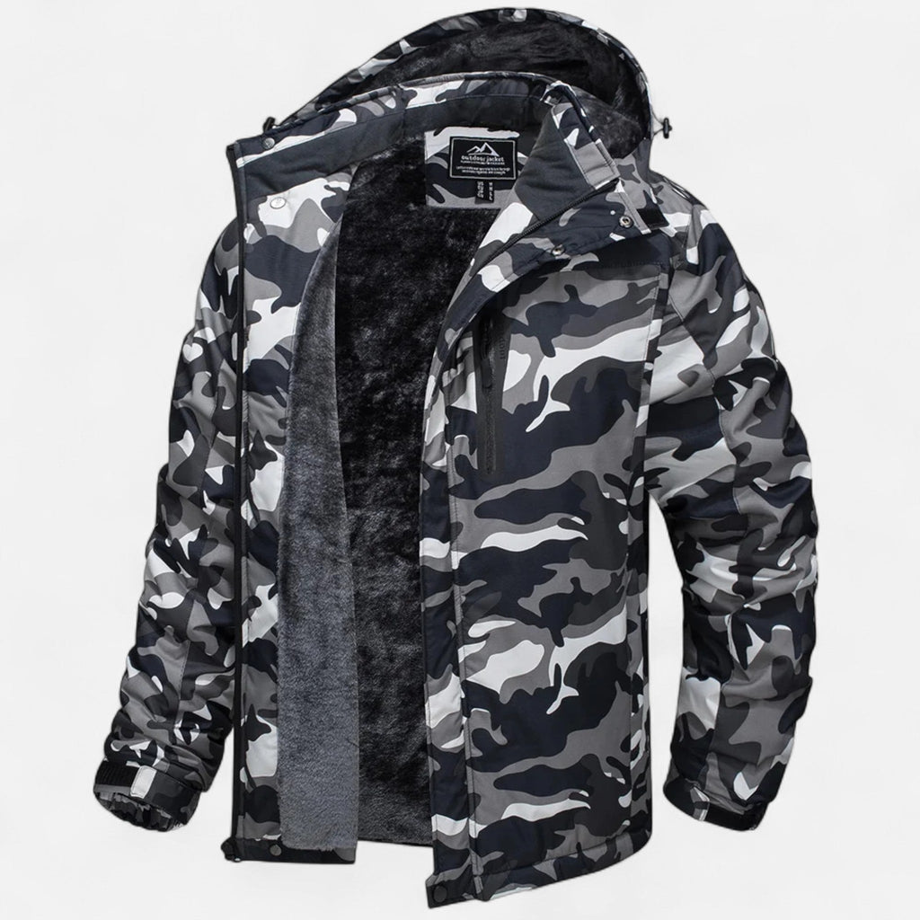 Men's Insulated Parka with Waterproof Fabric and Adjustable Hood
