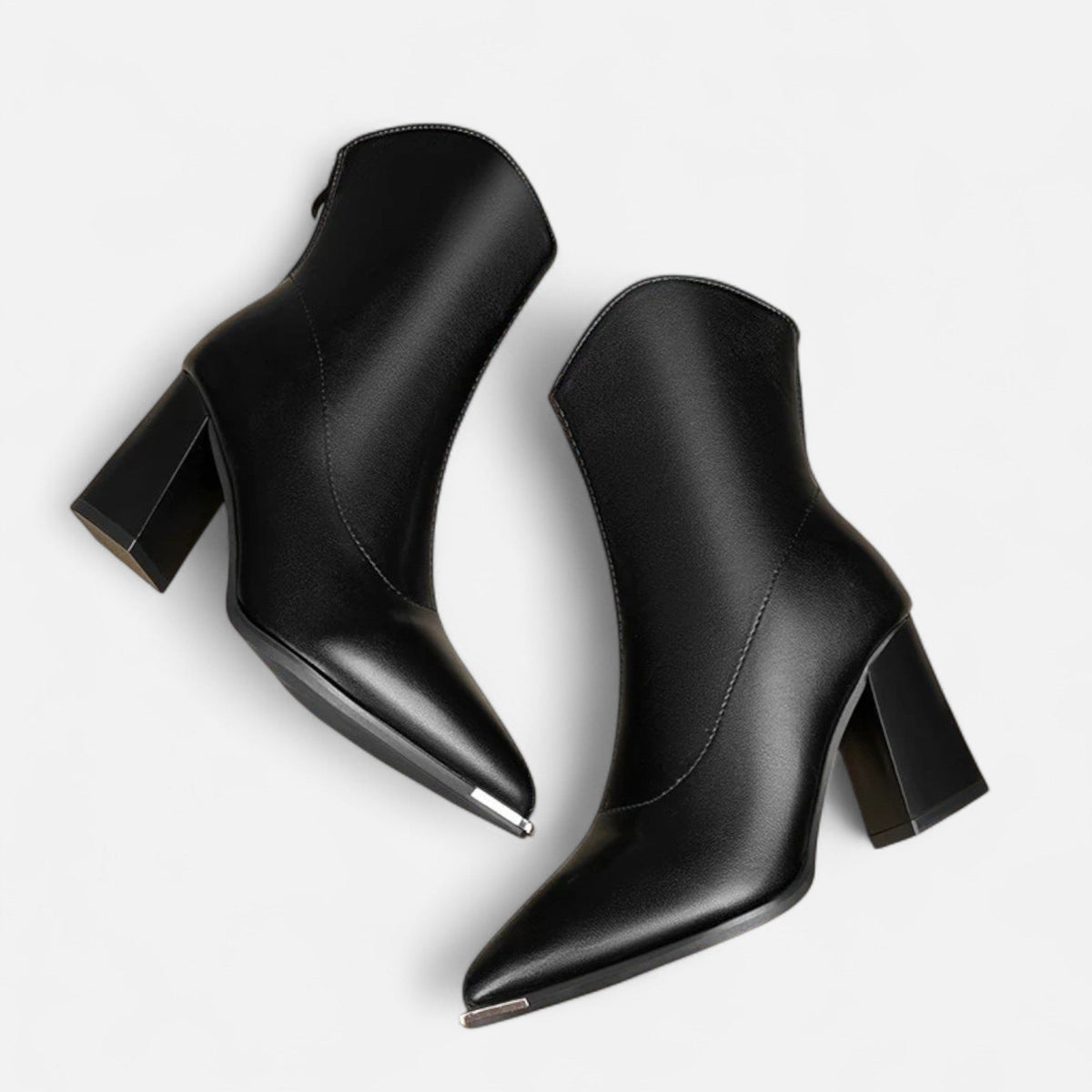 Women's Chelsea Boots with Pointed Toe High Heel and Zipper Closure
