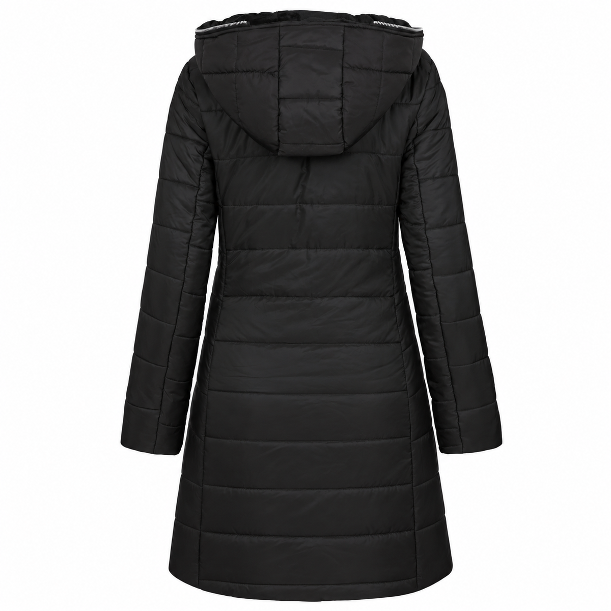Women's Quilted Down Jacket with Fur Lining and Thick Insulation