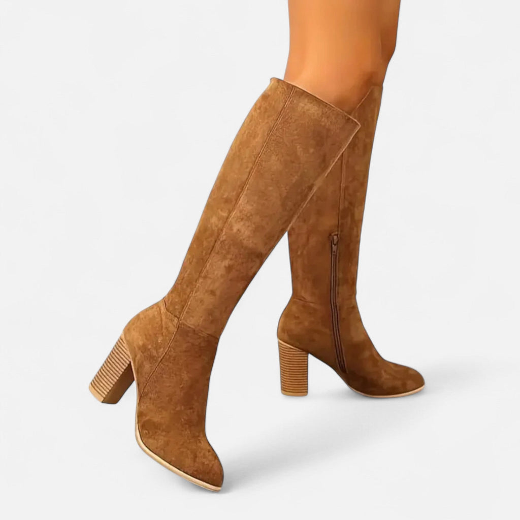Women's Tall Riding Boots with Structured Silhouette and Soft Leather
