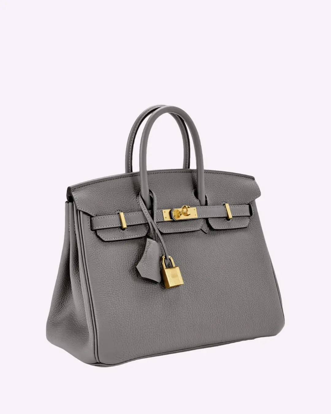 Women's Leather Handbag with Multiple Pockets and Twist Lock Closure