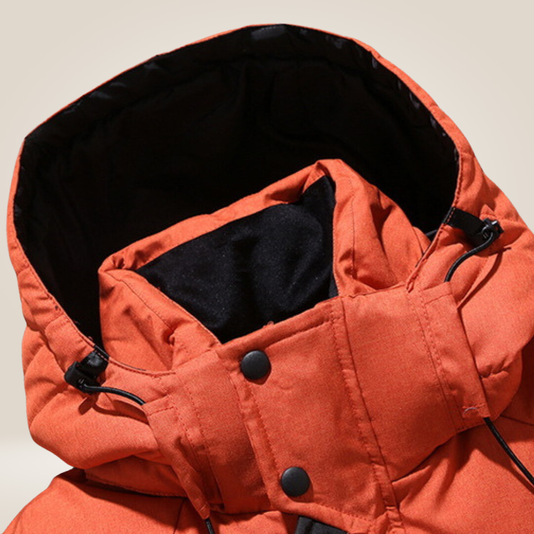 Men's Down Jacket with Water Repellent Coating and Windproof Design
