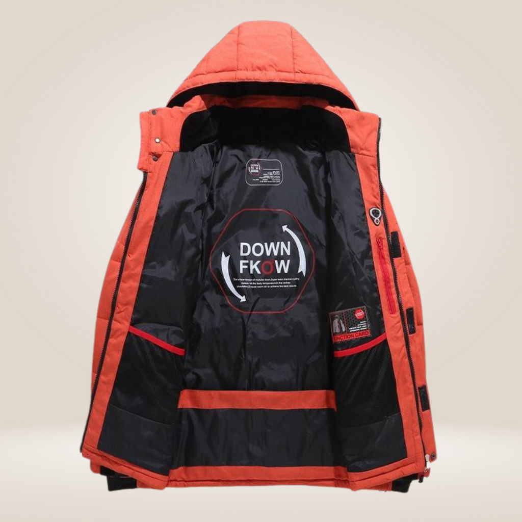 Men's Down Jacket with Water Repellent Coating and Windproof Design