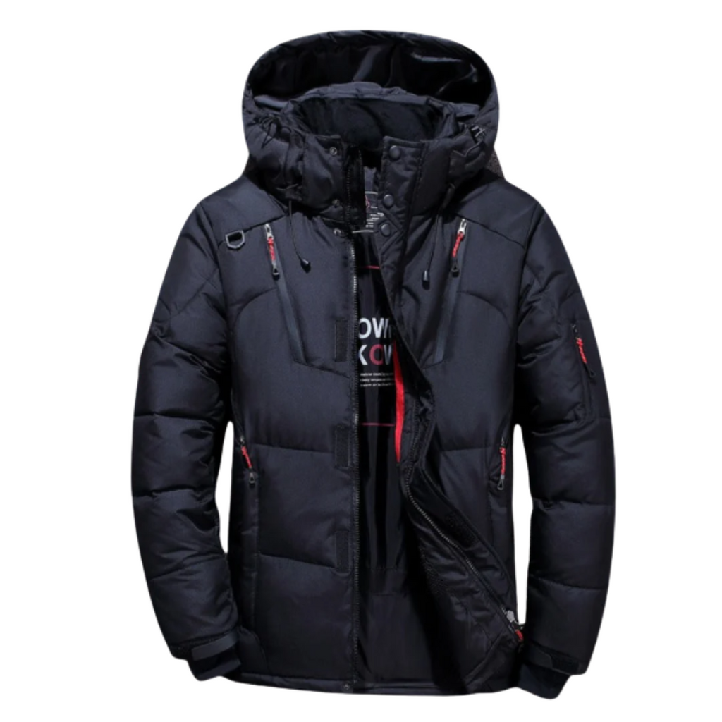 Men's Down Jacket with Water Repellent Coating and Windproof Design