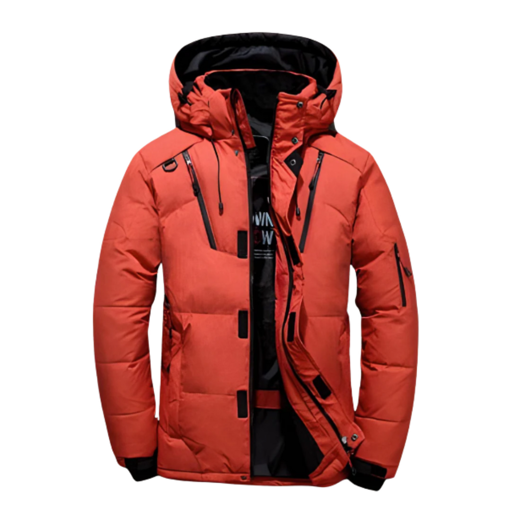 Men's Down Jacket with Water Repellent Coating and Windproof Design